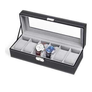 NEW Faux Leather 6 Slots Watch Box Organizer​